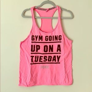 PINK neon pink razorback gym shirt